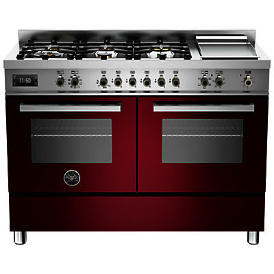 Bertazzoni Professional Series 120cm Dual Fuel Twin Range Cooker Burgundy